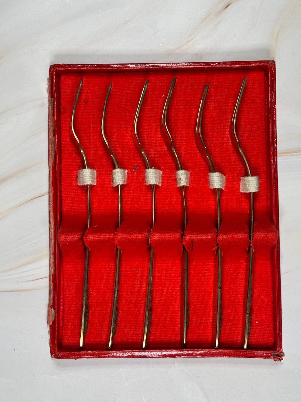 Set of 6 Vintage Thailand Siam Brass Flatware shrimp Forks